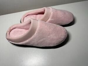 isotoner womens Terry and Satin Slip on Cushioned Slipper Size 9.5-10